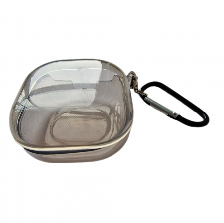 Samsung - Husa protectie casti compatibila cu Samsung Galaxy Buds Live / Pro / Buds 2 / Buds 2 Pro - silicon, negru transparent