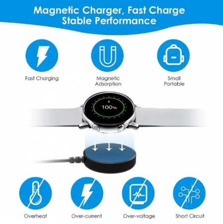 Incarcator magnetic pentru Incarcare rapida, USB Tip C pentru Samsung Watch 5/4/3/2/1 Incarcare universala, 1m, Negru, PHN Mag. [2]