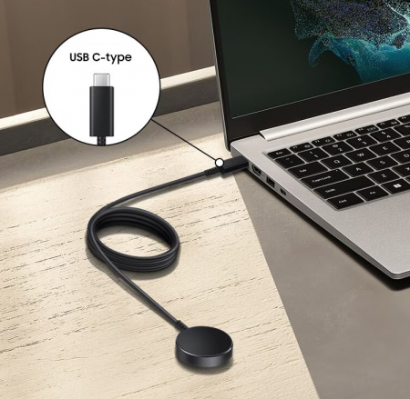 Incarcator magnetic pentru Incarcare rapida, USB Tip C pentru Samsung Watch 5/4/3/2/1 Incarcare universala, 1m, Negru, PHN Mag. [4]