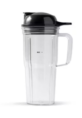 Accesorii blendere - Pahar mediu cu maner si capac 0.7 L, Nutribullet Combo / Ultra / Pro 1000 / Select, 1500W / 1200W, NBF580B / NBF550DG / NB1206DGCC