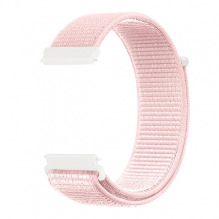 Compatibil 20 mm - Samsung / Xiaomi / Huawei / Amazfit / Universal - Curea compatibila 20 mm Samsung Galaxy Active 2 Gear S2 Huawei Watch GT2 42mm Amazfit BIP, din material textil cu arici, Roz, Quick Release