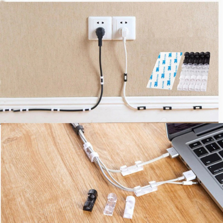 Set 20 de piese pentru organizat cabluri cu adeziv 3M, Transparent [1]