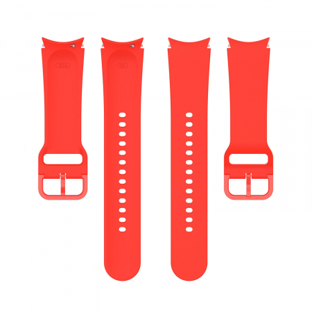 Curea silicon compatibila Samsung Galaxy Watch 4 (40mm 44mm) / Galaxy watch 4 Clasic ( 42mm 46mm ), Rosu, 20 mm, Quick Release [1]