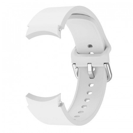 Curea silicon compatibila Samsung Galaxy Watch 4 (40mm 44mm) / Galaxy watch 4 Clasic ( 42mm 46mm ), Alb,20 mm, Quick Release [4]