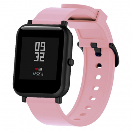 Curea compatibila Amazfit Bip / Gear S2 20mm, Galaxy (42mm), din silicon cu sistem Quick release smartwatch , Roz / Pink [1]