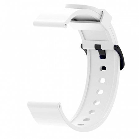 Amazfit BIP - Curea compatibila Amazfit Bip / Gear S2 20mm, Galaxy (42mm), din silicon cu sistem Quick release smartwatch , Alb / White