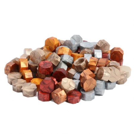 Set Ceara Auriu Gri Grena sidefat perlat pentru sigilii invitatie nunta botez - Multicolor - 100 buc/pachet [1]