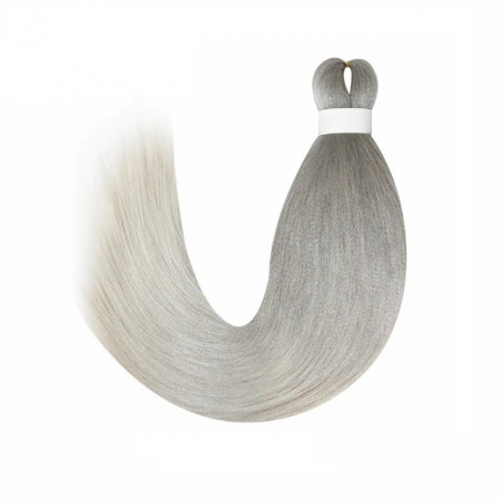 Extensii de par codite Afro pentru impletituri , Gri Silver , Pre intinse , Box braids , 66 cm , 100 g [2]