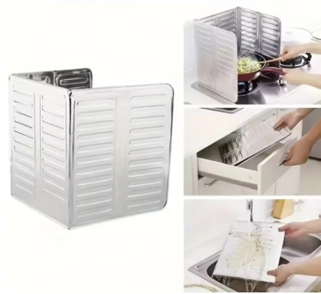 Paravan pliabil din aluminiu pentru aragaz, portabil, antri-stropi, protectie ampla, 84 x 32,5 cm [3]