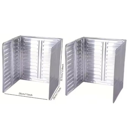 Set 2 Paravane Pliabile din Aluminiu, pentru aragaz, portabil, antri-stropi, protectie ampla, 84 x 32,5 [3]