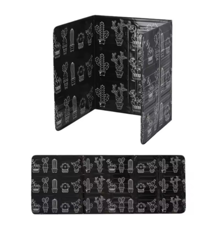 Set 2 Paravane Pliabile din Aluminiu, Negru cu Imprimeu, pentru aragaz, portabil, anti-stropi, protectie ampla, 84 x 32,5 cm [1]