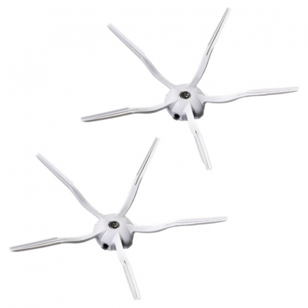 Viomi - Set 2 Perii Laterale cu 5 picioare albe Compatibile Roborock S5 MAX/S6/ S61/S65/S5 /S55/S7/Q7 Max