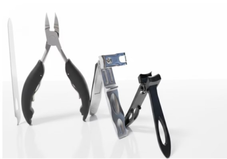 Beauty - Set: 2 unghiere, 1 cleste si 1 pila din inox rezistent pentru manichiura/pedichiura, taiere unghii groase si dure