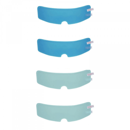 Moto - Set 4 folii de protectie transparente pentru viziera casca moto PHN Mag, transparente, 2 anti-ploaie si 2 anti-ceata, autocolante