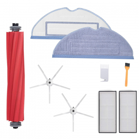Roborock - Set 9 Piese Compatibil Roborock S7, S7 MaxV Ultra, S7 MaxV Series, T7S, T7S Plus, S8, S8+, G10, G10S, G10S – Perii, Filtre HEPA, Mopuri, Perie Centrală