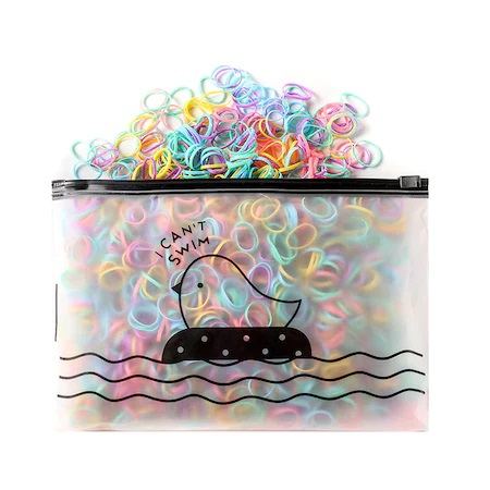 Beauty - Set elastice de par pentru codite, 1000 bucati, cauciuc, Albastru Multicolor