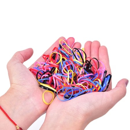 Set elastice de par pentru codite, 1000 bucati, cauciuc, Negru Multicolor [3]