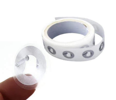 Sticker NFC213 autoadeziv, Tag RFID, rotund, 13.56mHz, PHN Mag, cip programabil, scriere/citire cu telefon mobil, Alb [2]