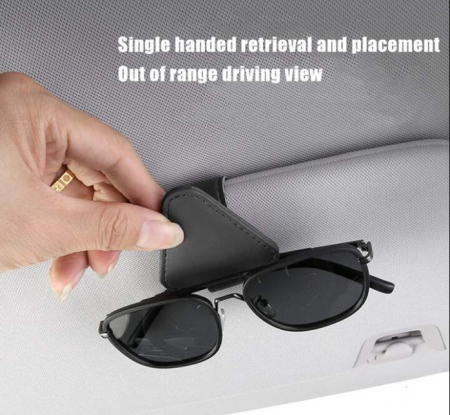 Suport auto ochelari/card/accesorii cu prindere la parasolar, Negru [2]