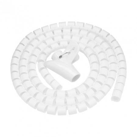 Diverse - Tub pentru protectie cabluri si organizator de cabluri PHN Mag®, diametru 22 mm lungime 2 m, flexibil, Organizator de cabluri, Alb