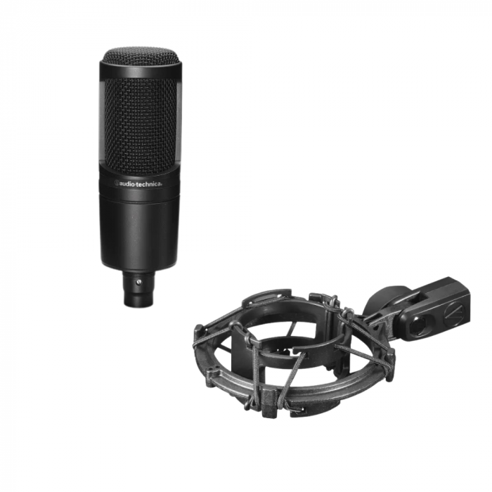 Audio-Technica AT2020 Microfon XLR de studio + AT8458a suport anti-soc pentru microfon [1]