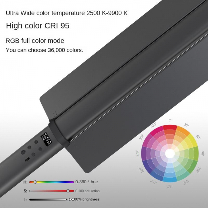Bagheta LED 30W Bicolor 2500-9900K /RGB 73cm cu acumulator incorporat 5200mAh [5]