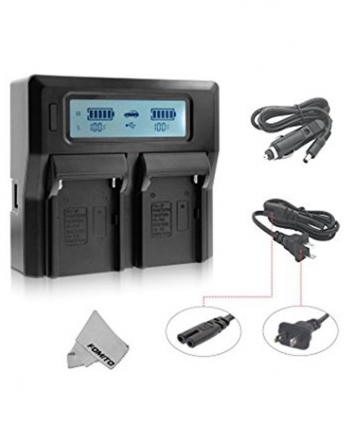 Digital Power Incarcator dual LCD compatibil Acumulator Panasonic DMW-BLF19 [1]