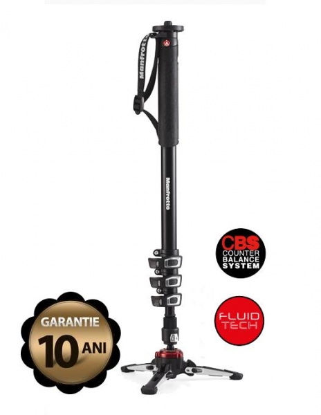 Pachet Manfrotto MVMXPROA4 Monopied fluid + Manfrotto MVH500AH cap trepied video + Manfrotto geanta trepied 80 cm Non Padded [1]