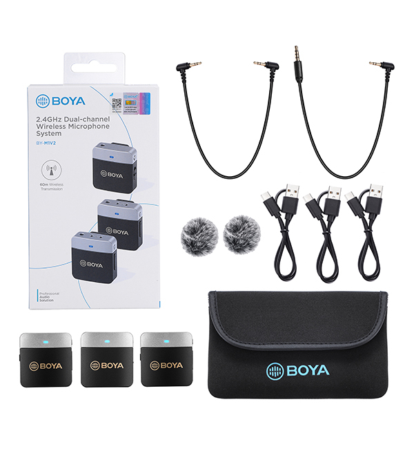 Boya BY-M1V2 Lavaliera wireless dubla pentru smartphone [5]