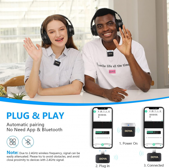 Boya BY-M1V6 lavaliera wireless dubla pentru iOS [5]
