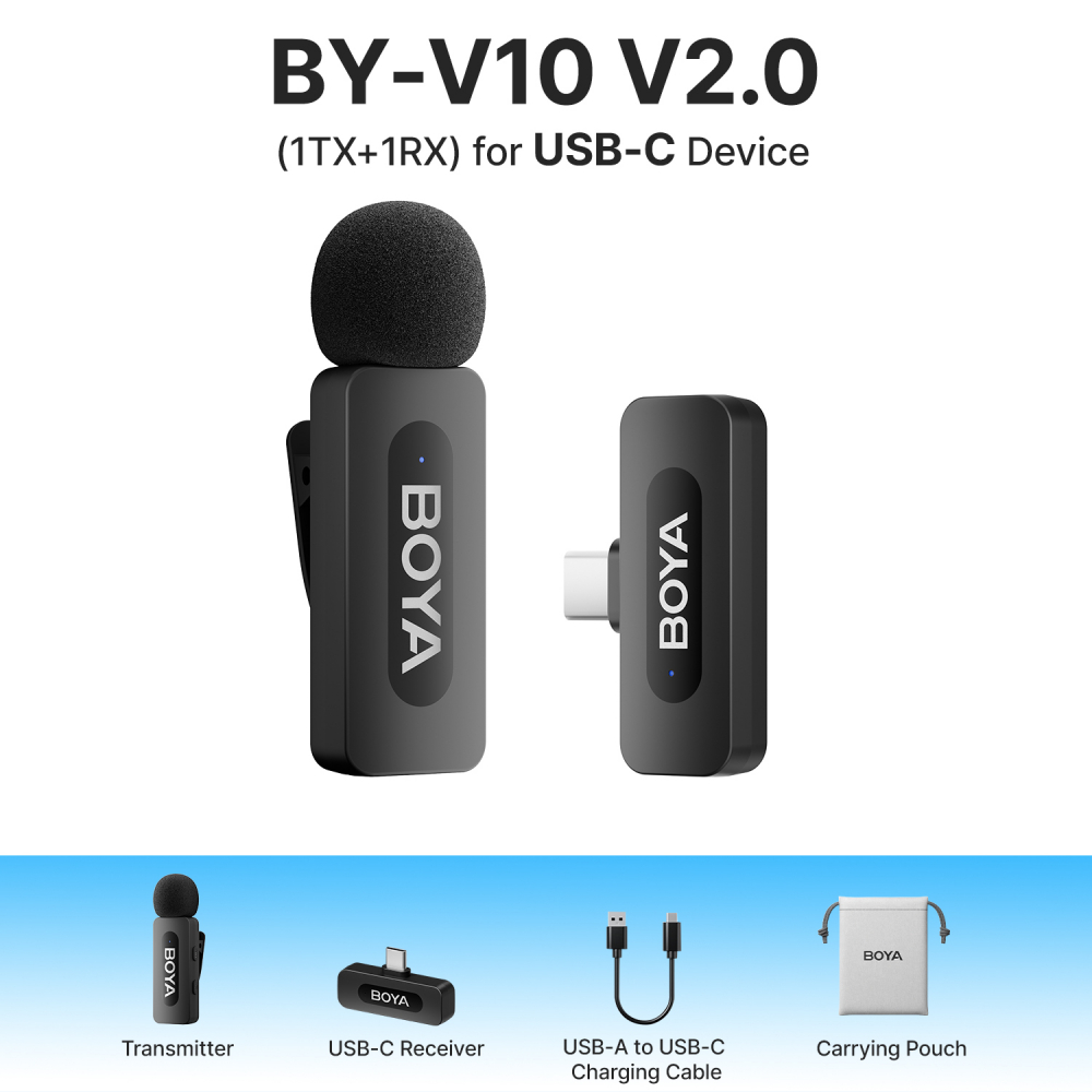 BOYA BY-V10 Sistem de microfon wireless ultracompacta pentru smartphone (USB-C) [9]