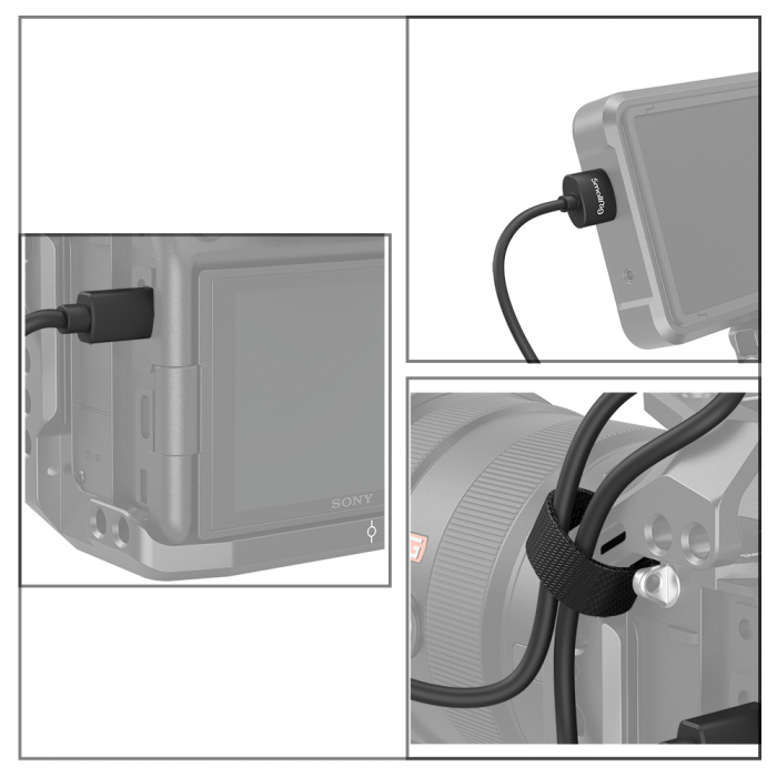Cablu Full HDMI - Micro HDMI 4K Ultra Slim SmallRig (D la A) 55 cm [4]