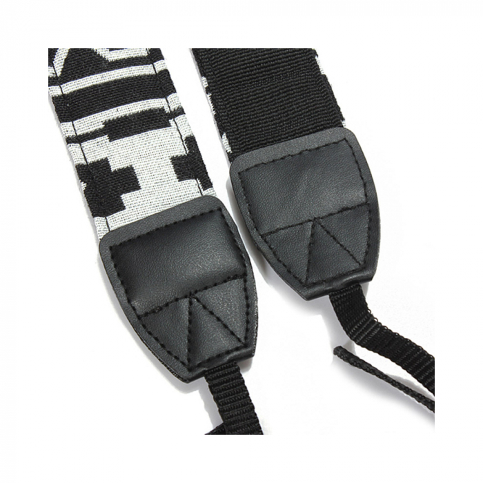 Curea aparat foto textil alb-negru BW2 [2]