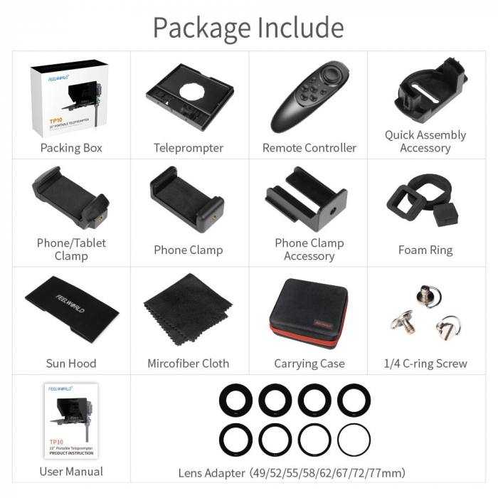 Feelworld TP10 Teleprompter Pliabil pentru Smartphone/Tableta/DSLR [11]