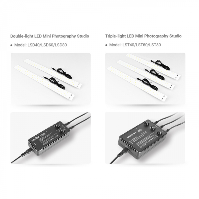 Godox Cort foto 80x80cm cu 2 benzi LED [7]