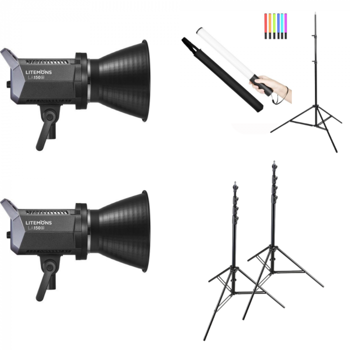 Godox Kit x 2 Litemons LA150Bi LED + Bageta RGB [1]