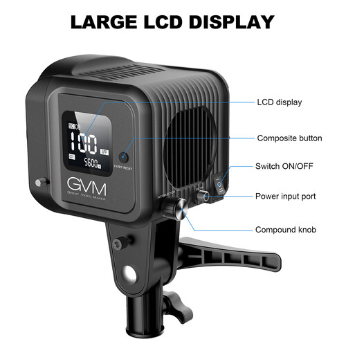 GVM SD80S LED 5600K 80W portabil cu stativ picioare reversibile [5]
