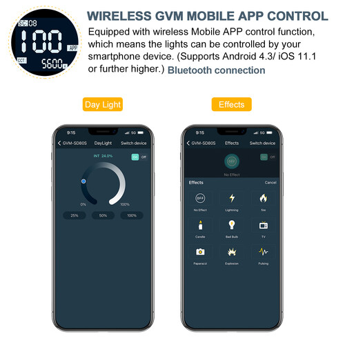 GVM KIT x 2buc SD80S LED 5600K 80W portabil si stativ [4]