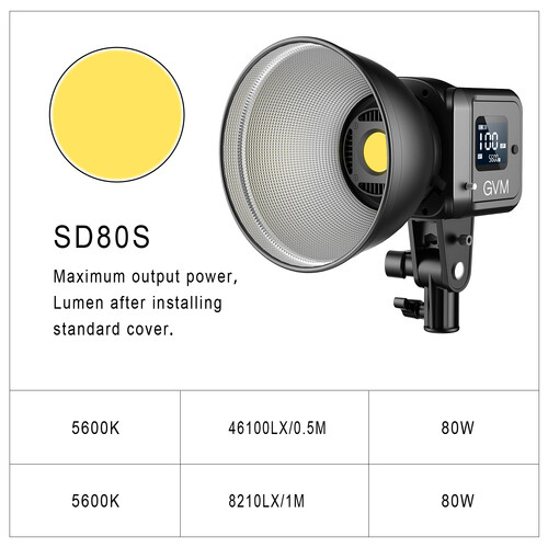 GVM SD80S LED 5600K 80W portabil cu stativ picioare reversibile [9]