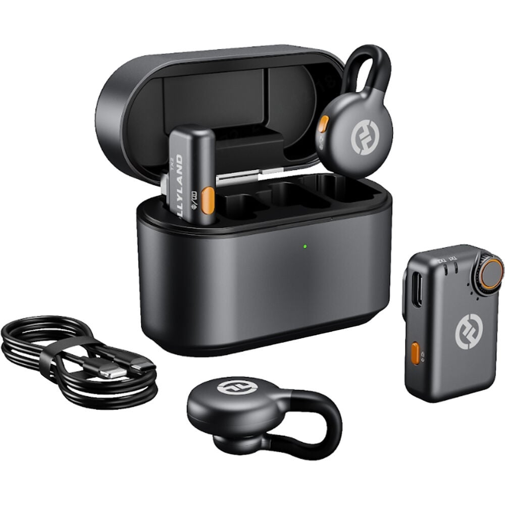 Hollyland Lark M2S Combo, Sistem microfon wireless, 2 persoane, 2.4 GHz, culoare Space Gray [1]