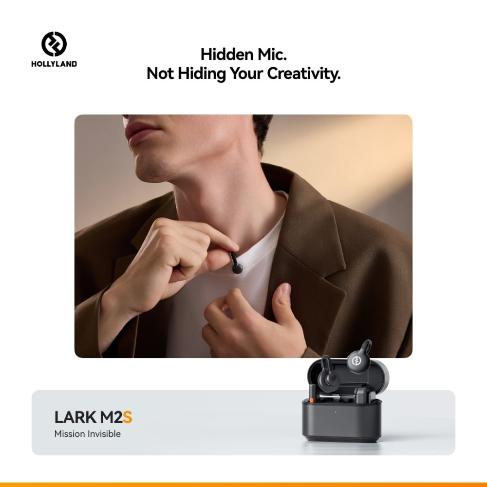 Hollyland Lark M2S Combo, Sistem microfon wireless, 2 persoane, 2.4 GHz, culoare Space Gray [5]