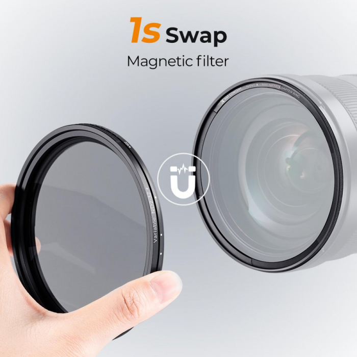 K&F Concept Filtru ND Variabil Seria Nano-X, NO X Spot ND2-ND32 (1-5 Stopuri) Magnetic 67mm [2]