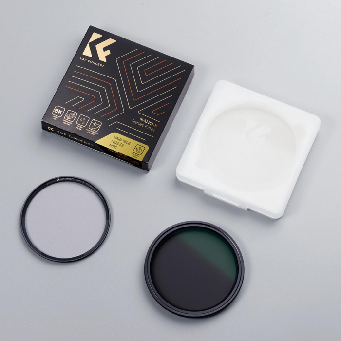 K&F Concept Filtru ND Variabil Seria Nano-X, NO X Spot ND2-ND32 (1-5 Stopuri) Magnetic 67mm [8]