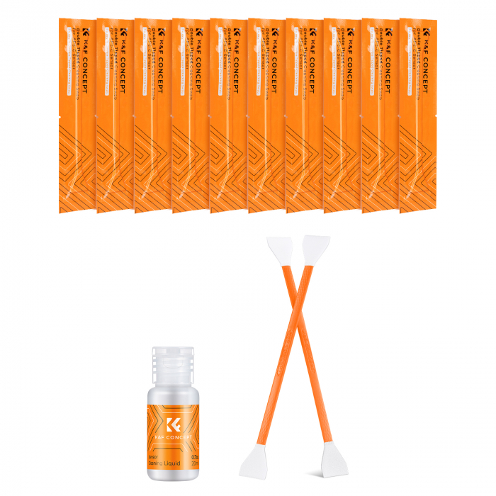 K&F Concept Set 10 spatule duble cu solutie pentru curatat senzor APS-C [2]