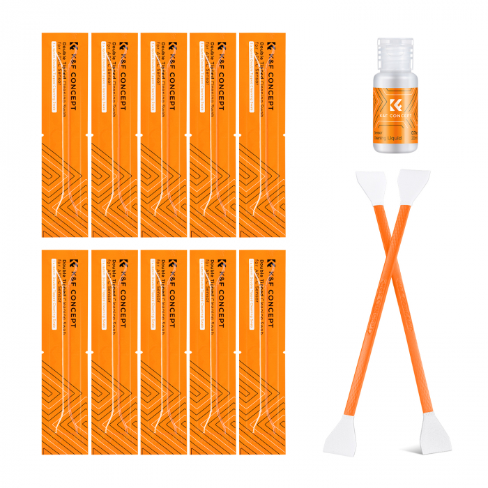 K&F Concept Set 10 spatule duble cu solutie pentru curatat senzor APS-C [9]