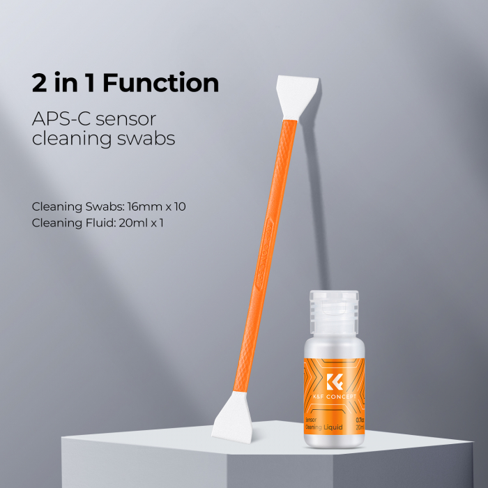 K&F Concept Set 10 spatule duble cu solutie pentru curatat senzor APS-C [10]