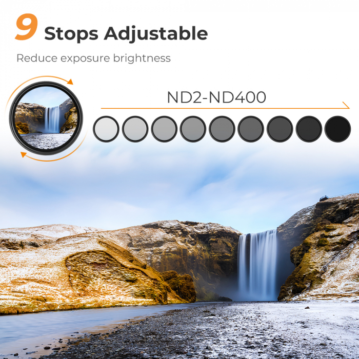 K&F Concept Variable Fader NDX 82mm Filtru ND variabil ND2-ND400 [6]