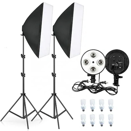 Kit lumini E27 135W x 8 cu softbox si stativ [2]