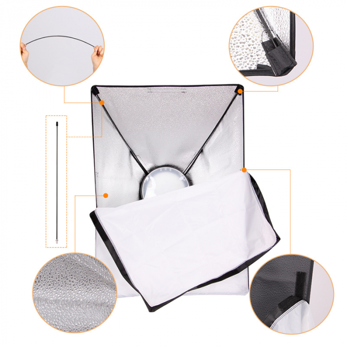 Kit LED Bicolor set 2 buc cu softbox 50 x 70cm si stative [3]