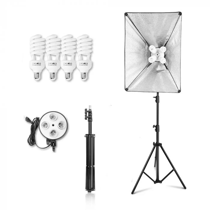 Kit lumini E27 135W x 4 cu softbox si stativ [2]